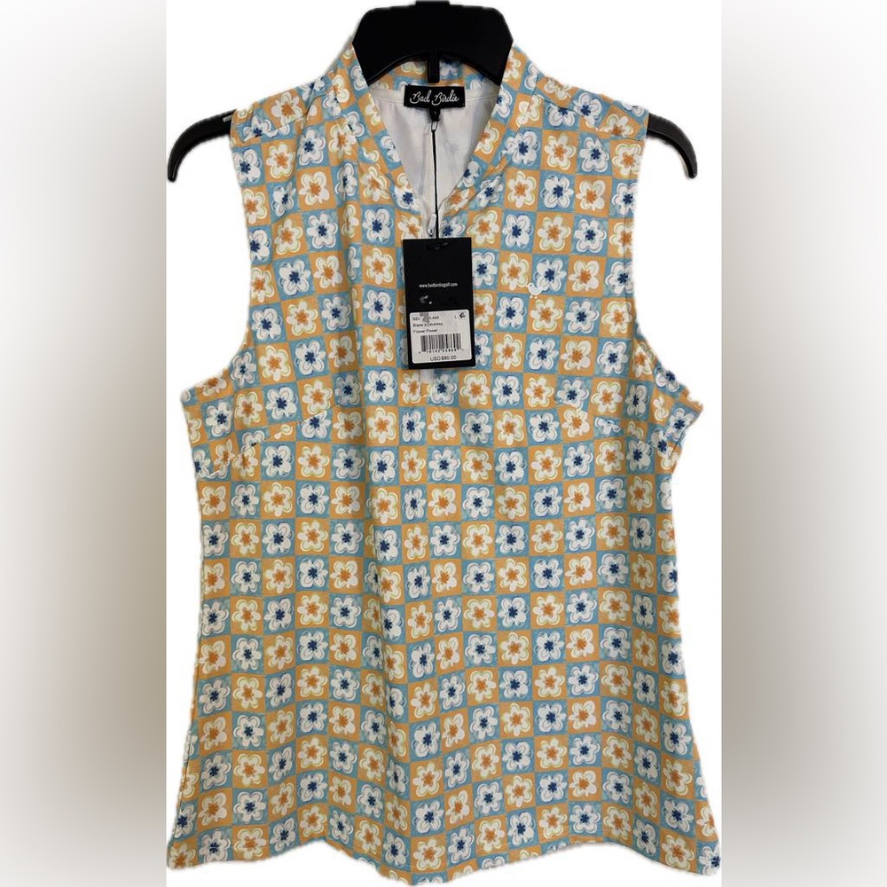 NWT Bad Birdie Golf Blade women's athletic tank/top, “Flower power” pattern
